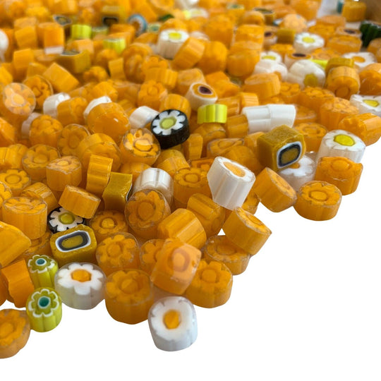 Millefiori tmavě žlutá směs