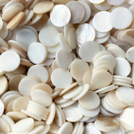 Perleťová mušle kulatá 15mm