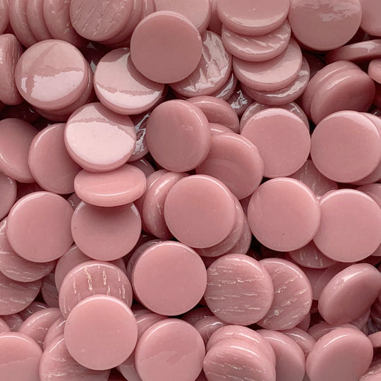 Kulatý skleněný obklad 18mm tmavě růžový