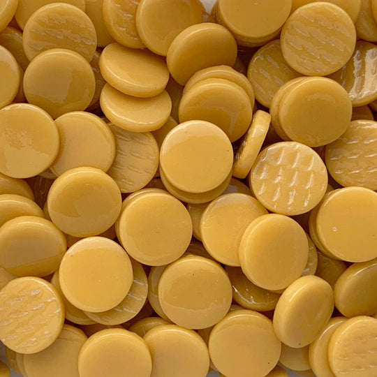 Kulatý skleněný obklad 18mm opálový jantar