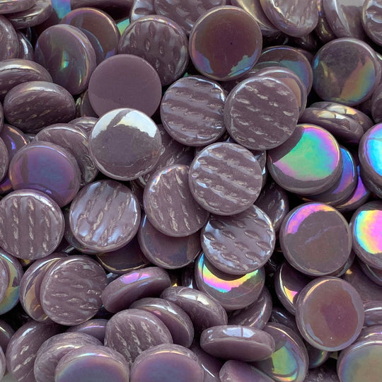 Kulatý skleněný obklad Perleťový 18mm Fialový