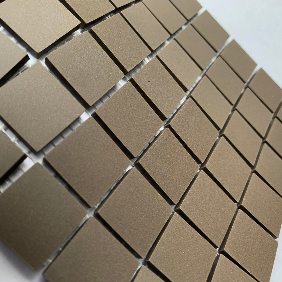 Winckelmans Anthracite – matné mozaikové dlaždice 20x20 mm na síťce