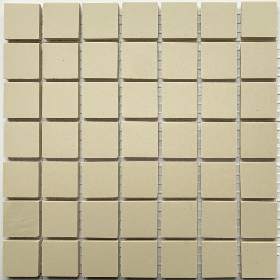 Winckelmans Blanc – matné mozaikové dlaždice 20x20 mm na síťce