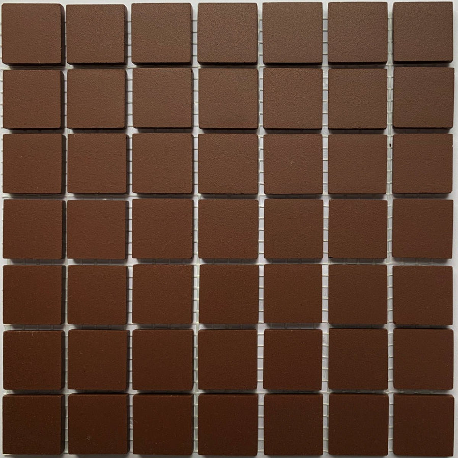 Winckelmans Brun – matné mozaikové dlaždice 20x20 mm na síťce