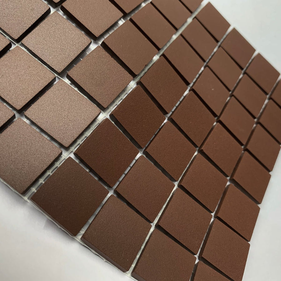 Winckelmans Brun – matné mozaikové dlaždice 20x20 mm na síťce