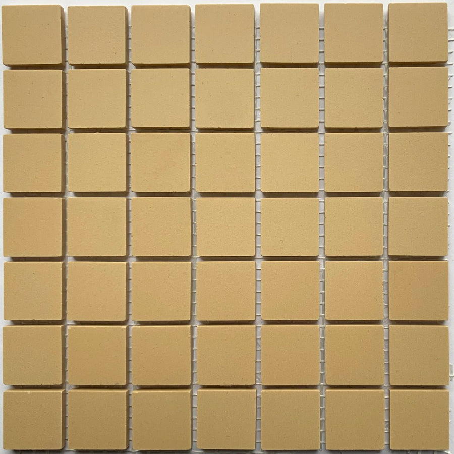 Winckelmans Cognac – matné mozaikové dlaždice 20x20 mm na síťce