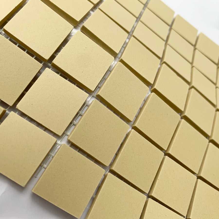 Winckelmans Ivoire – matné mozaikové dlaždice 20x20 mm na síťce