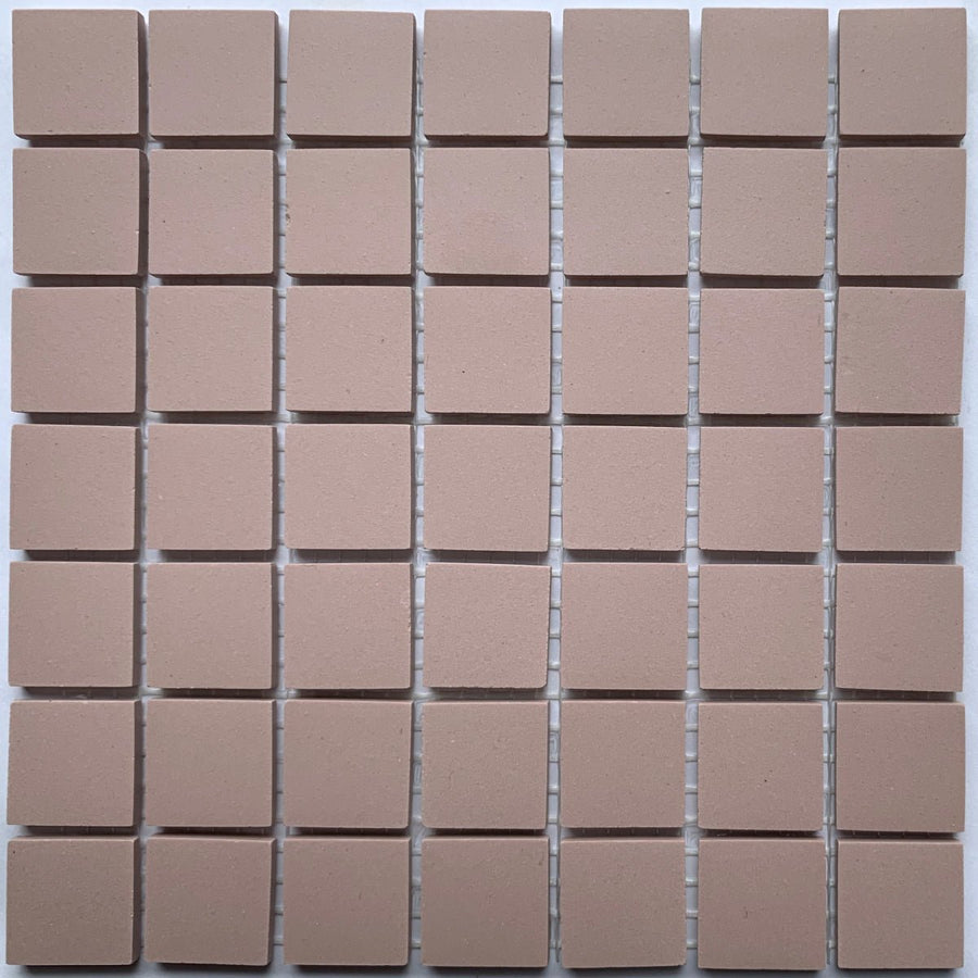 Winckelmans Rose – matte Mosaikfliesen im Format 20x20 mm auf Netz