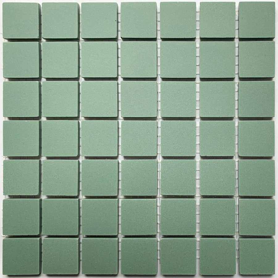 Winckelmans Vert – matte Mosaikfliesen im Format 20x20 mm auf Netz