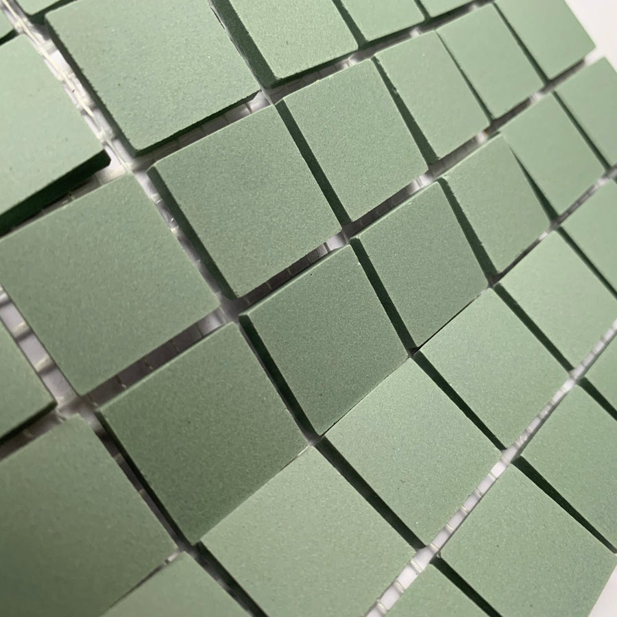Winckelmans Vert Pale – matte Mosaikfliesen im Format 20x20 mm auf Netz
